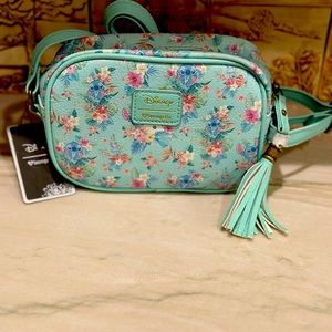 Loungefly Disney Lilo Stitch Scrump Mint Floral Camera Crossbody Bag HTF